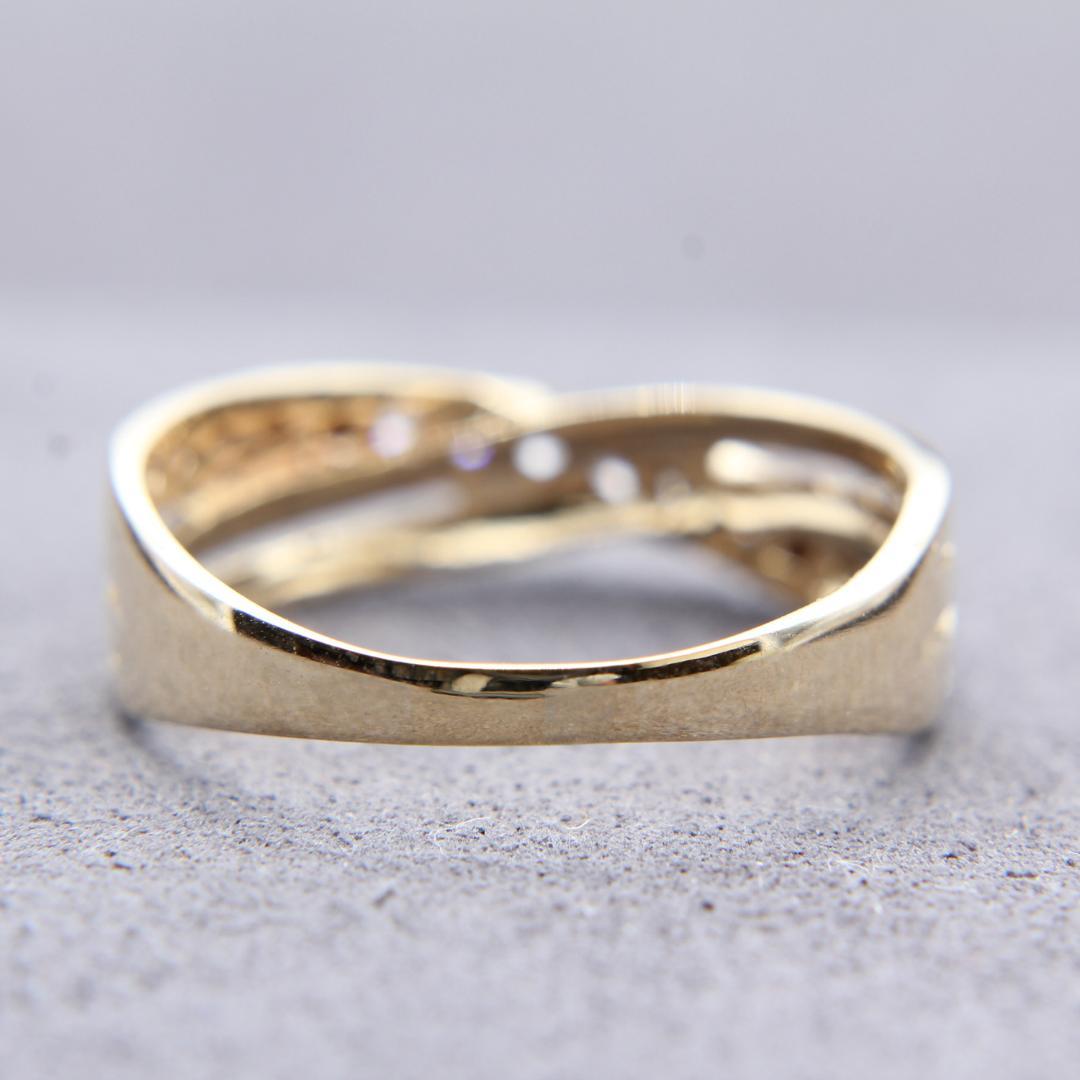 【アンティーク】連結三連リング（9K）14号【J27346】