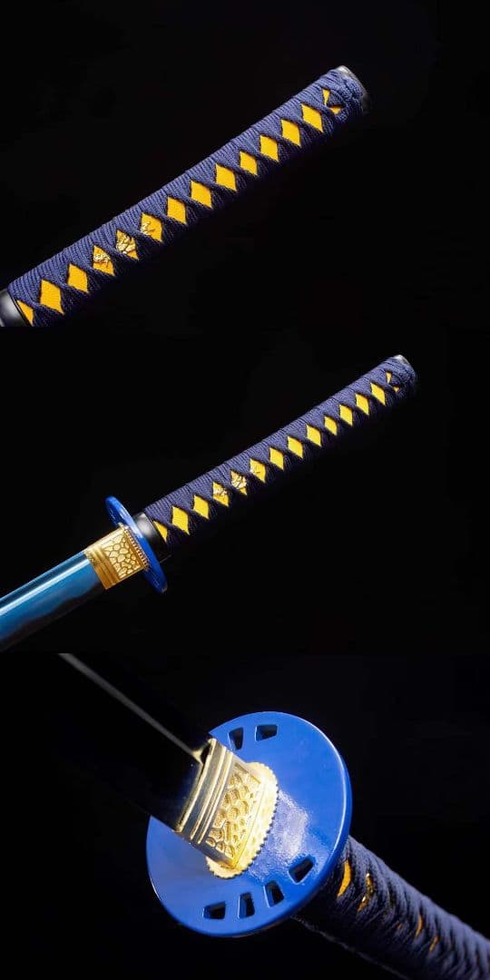 越前武士刀-高性能マンガン鋼（焼藍）武具　刀装具　日本刀　模造刀 居合刀