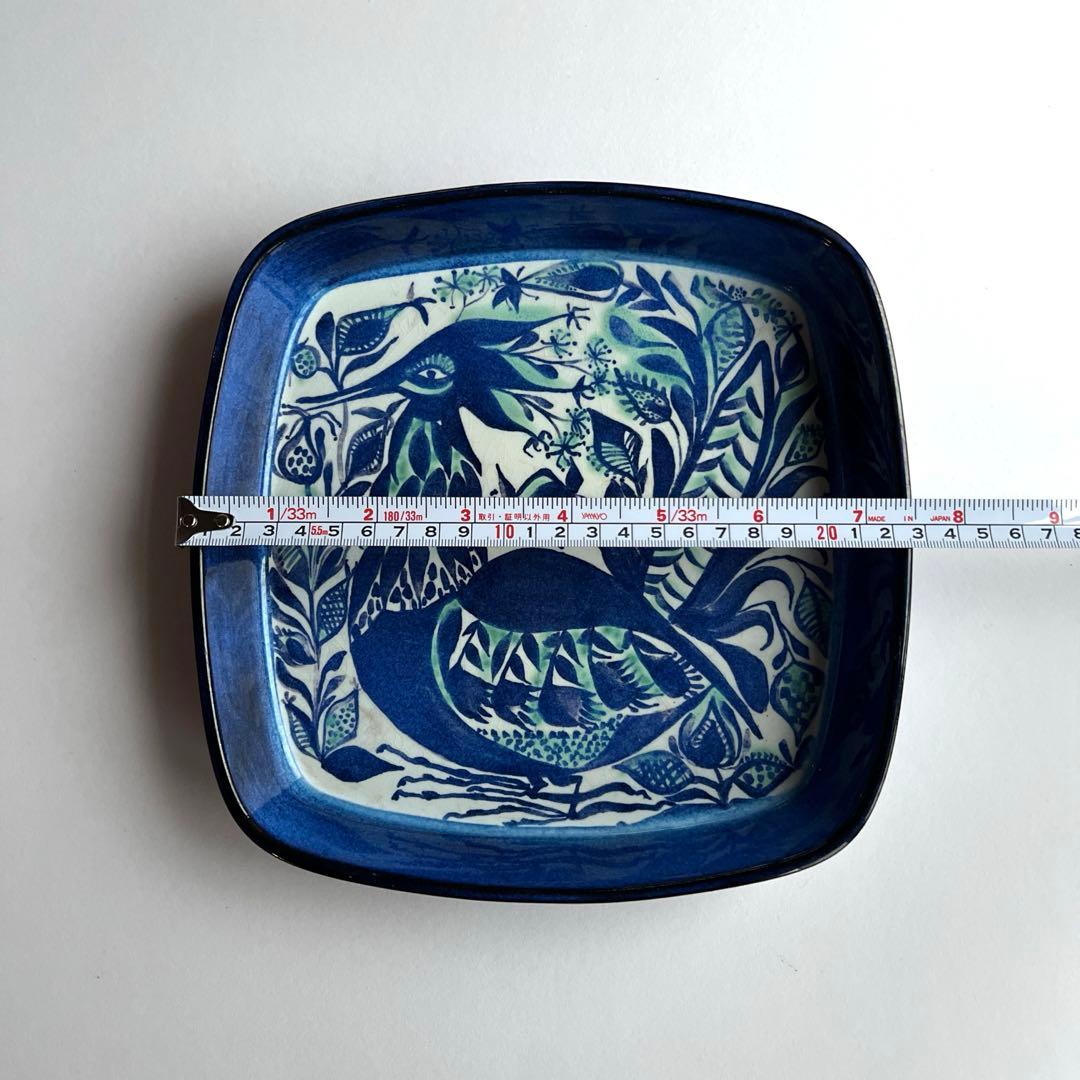 ロイヤルコペンハーゲン テネラ 鳥 スクエアプレート アルミニア ブルー北欧雑貨