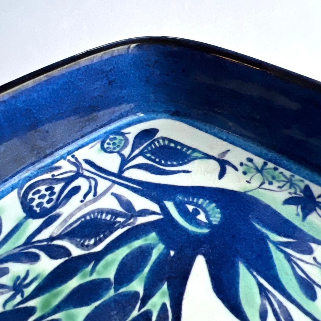 ロイヤルコペンハーゲン テネラ 鳥 スクエアプレート アルミニア ブルー北欧雑貨