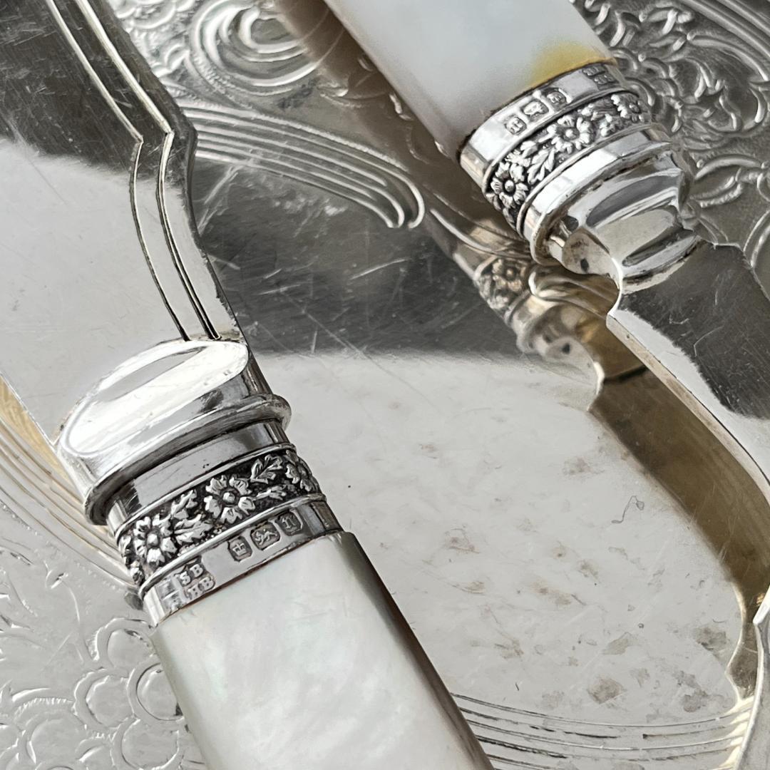 【Samuel Biggin & Son】【白蝶貝/純銀継手】サーバーセット