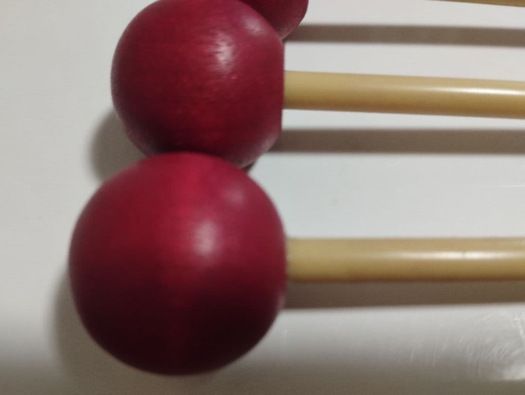 赤い木製マレット 12本セット 約30cm