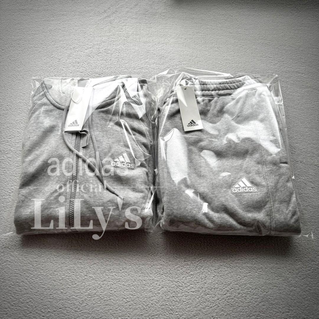 新品　adidas上下セット　グレー　Ｌ　THREE STRIPES アディダス