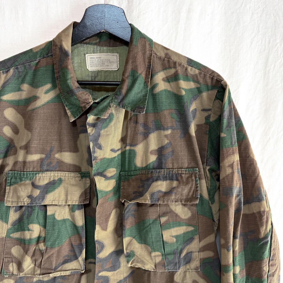60s 70s 米軍 グリーンリーフカモ ジャングルファティーグジャケット S