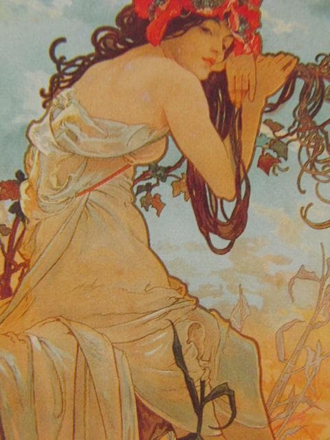 アルフォンス・ミュシャ、夏、連作〈四季〉より、希少な画集より