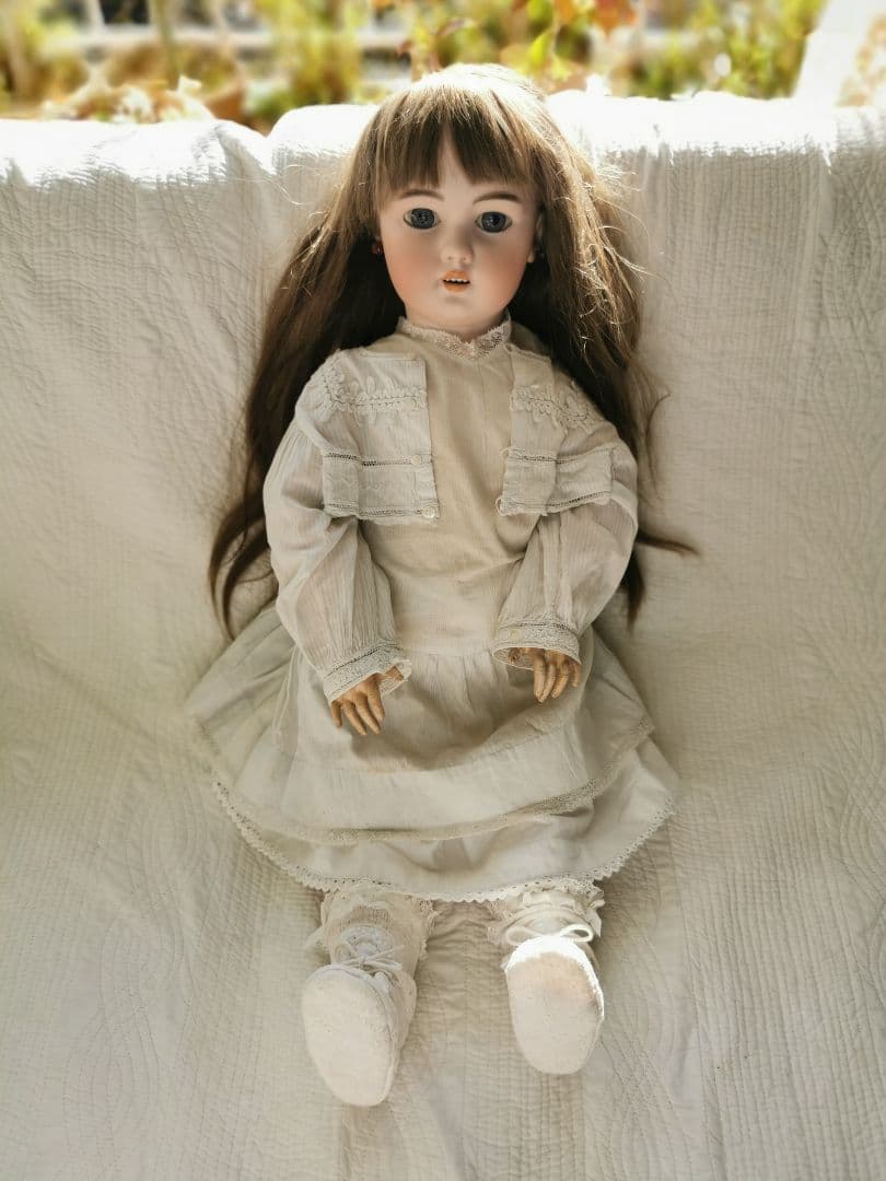 アンティークドイツ シモン＆ハルビックビスクドール 美少女人形コットンドレス靴付