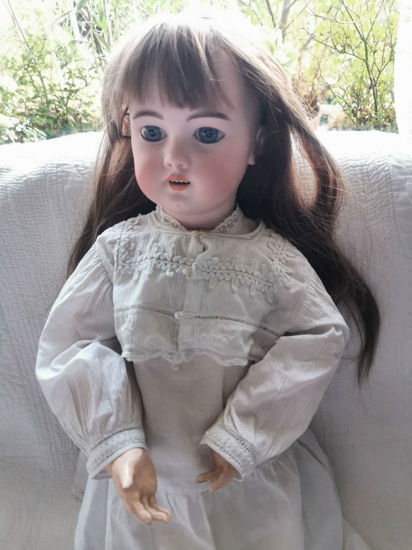 アンティークドイツ シモン＆ハルビックビスクドール 美少女人形コットンドレス靴付