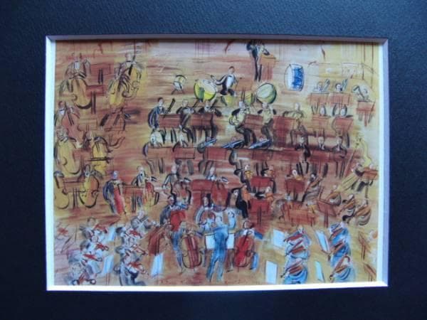 ラウル・デュフィ、オーケストラ、希少な額装用画集より、新品高級額装付