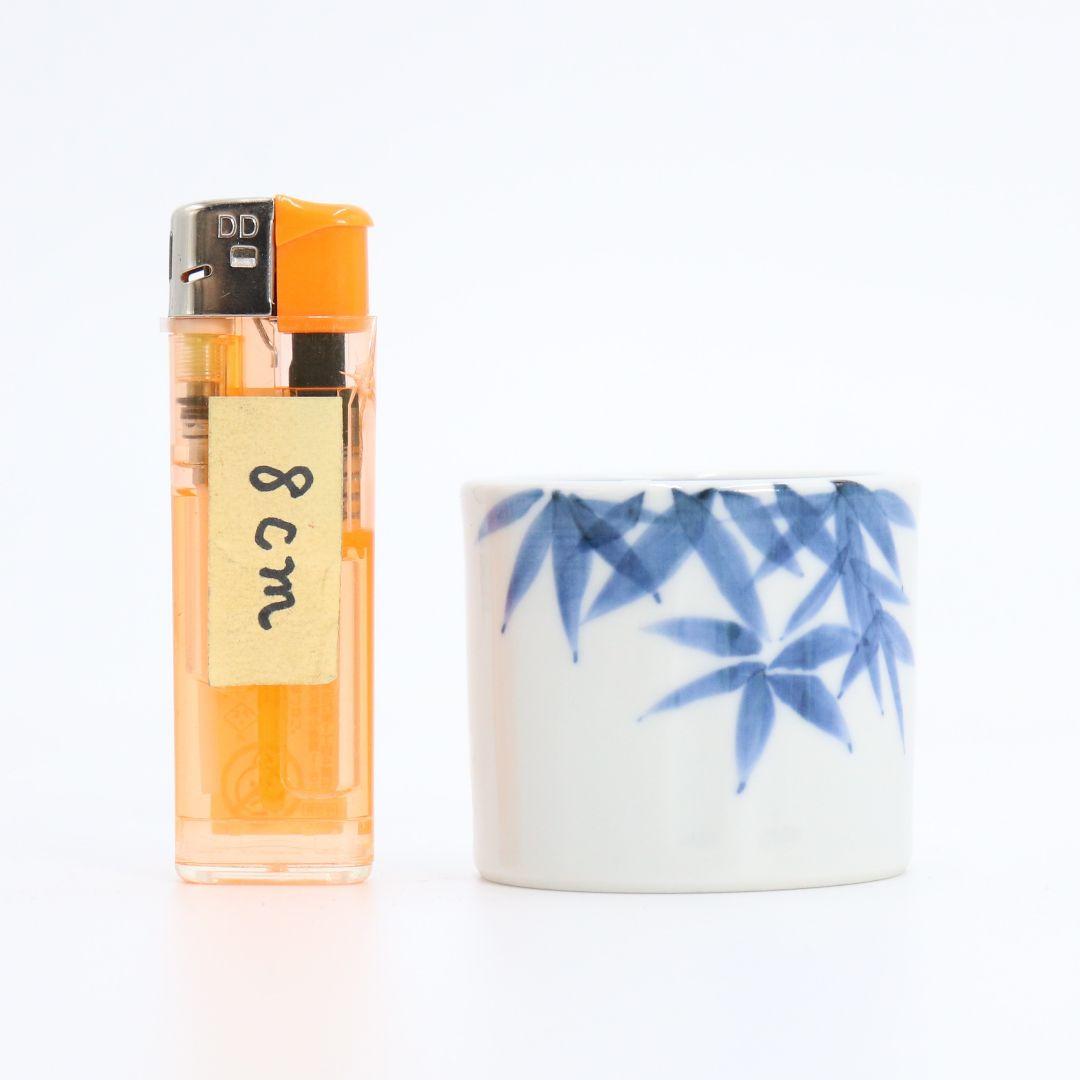 西村徳泉造 染付竹ノ絵蓋置 共箱共布 茶道具　AT110　1F28