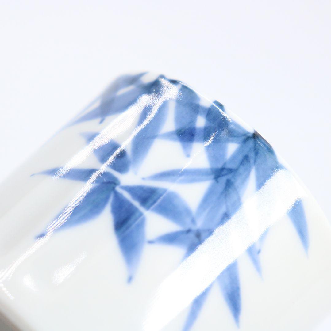 西村徳泉造 染付竹ノ絵蓋置 共箱共布 茶道具　AT110　1F28