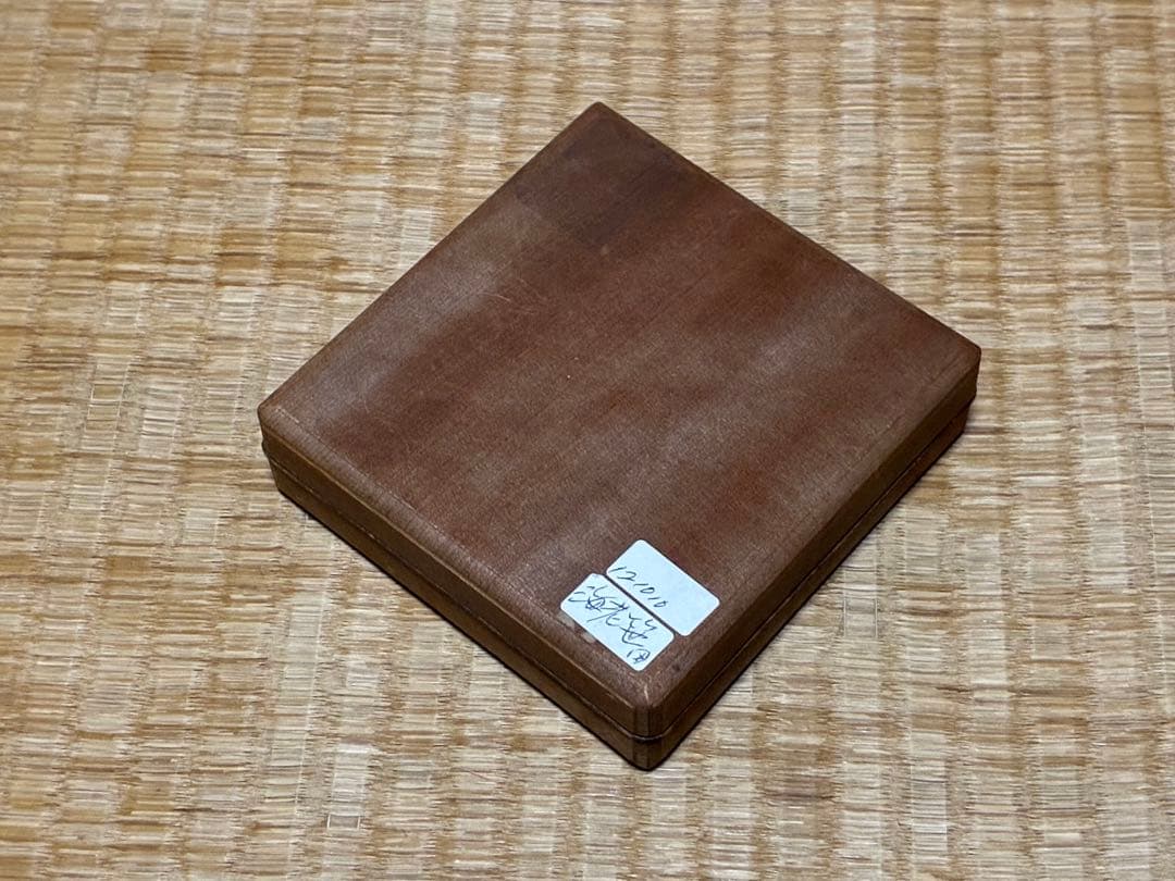 銅製 海老 笹 象嵌 鍔(つば) 刀 時代物 箱入