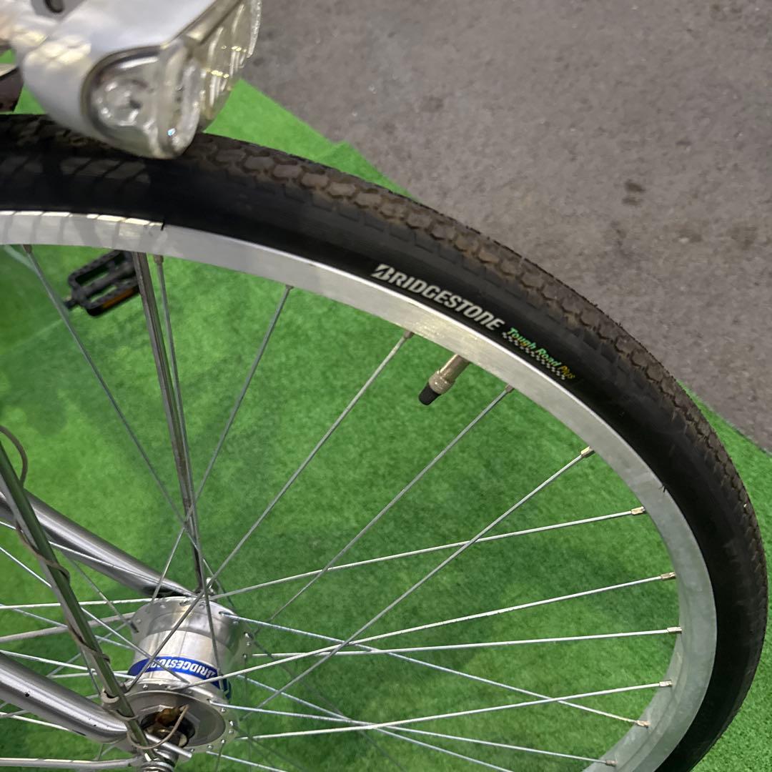 ブリヂストン アルベルト自転車27インチ 内5速 シルバー美品【引き取り限定】