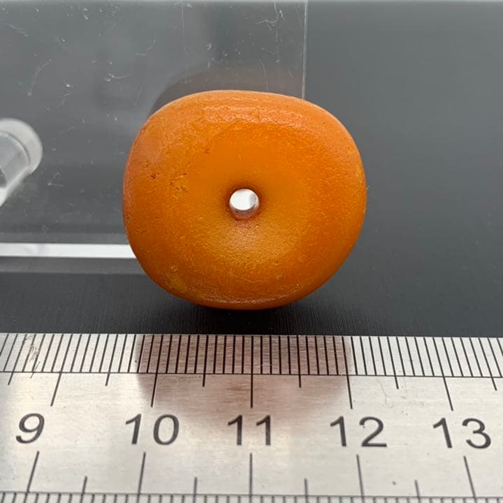 【アンティーク ビーズ】アンバー ビーズ 5.6g 24.6mm