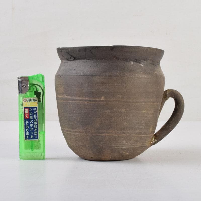 朝鮮美術　須恵器　新羅土器　新羅無細土　持ち手付壷　V　8924