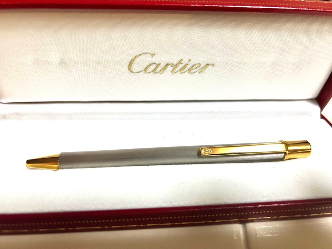 Cartier ツイスト式ボールペン シルバー×ゴールド　本体と箱