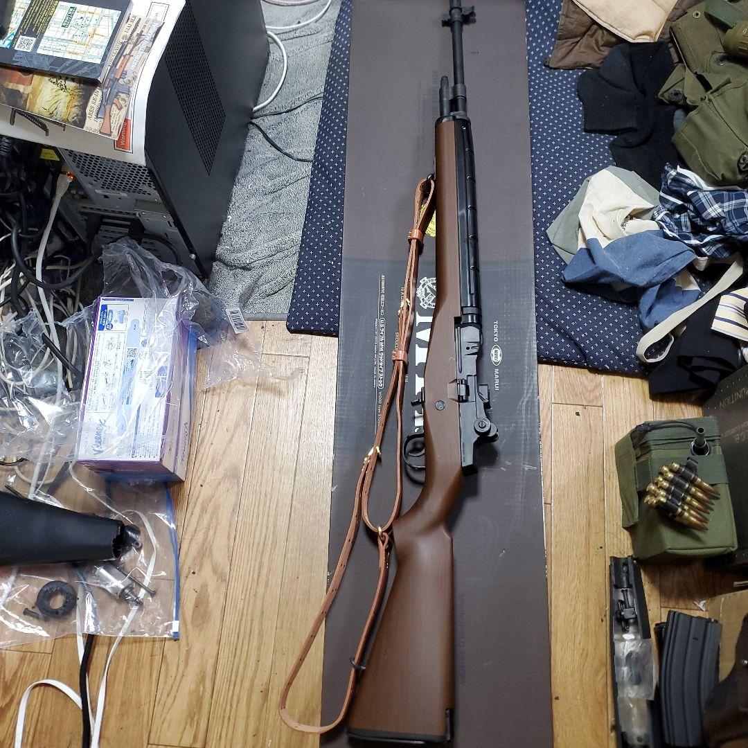 東京マルイ M14ウッドタイプストック 実物革スリング付き