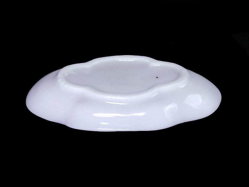 伊万里　瀬戸　染付　藤の図　木瓜型変形皿　豆皿　E685AS-fbqd