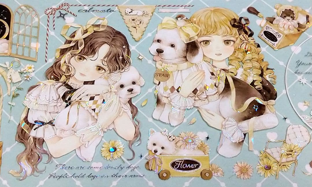 J878＃小狗乖乖(贝壳光)浸月岛切り売り海外人物マステ女の子