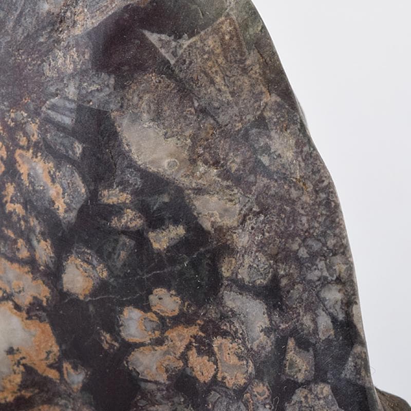 天然石　鑑賞石　菊花石　置物　重さ約547g　唐木台付　C　R8838