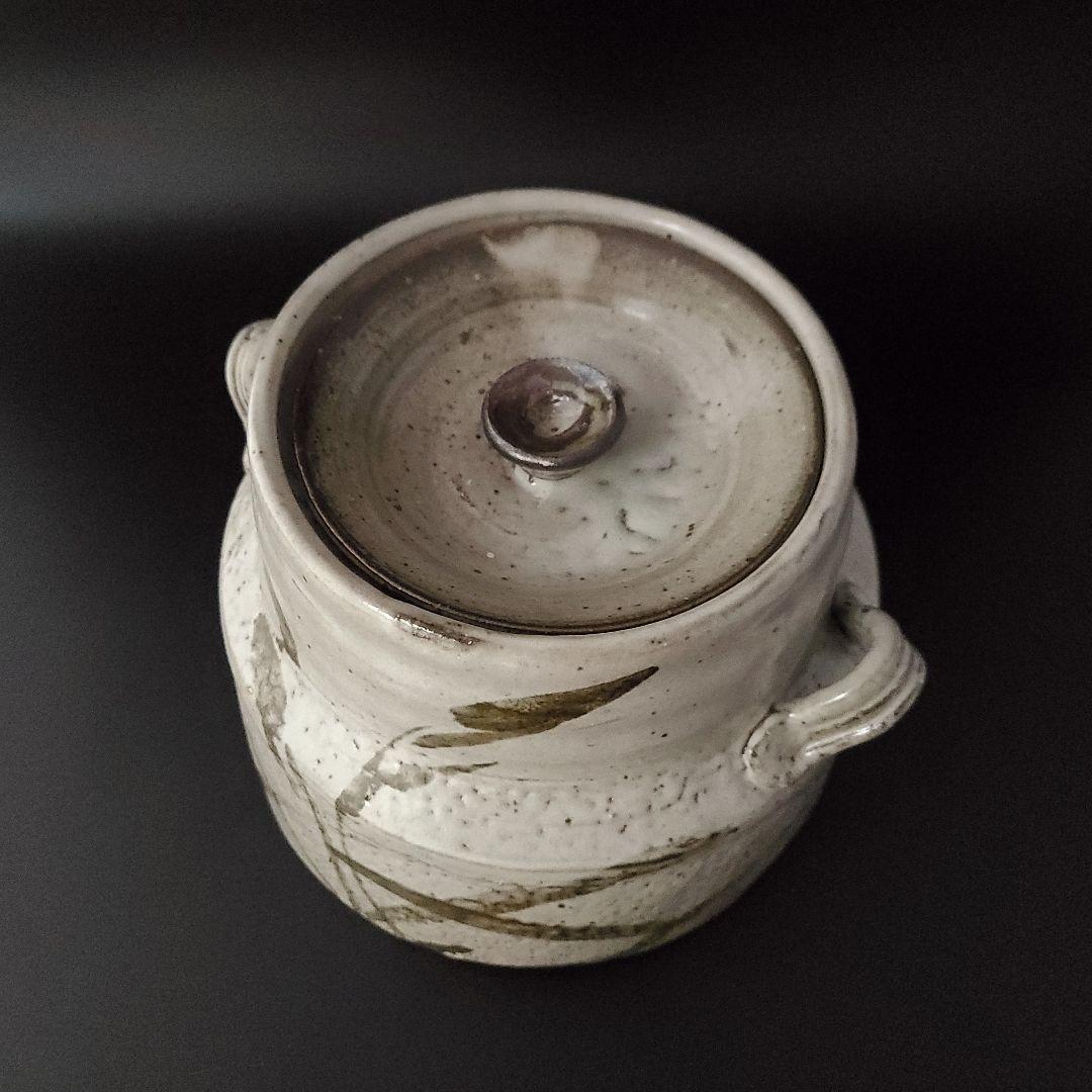 茶道具 唐津写 耳付 水指 江崎敏夫 共箱 瀬戸 多治見 現代陶芸 からつ