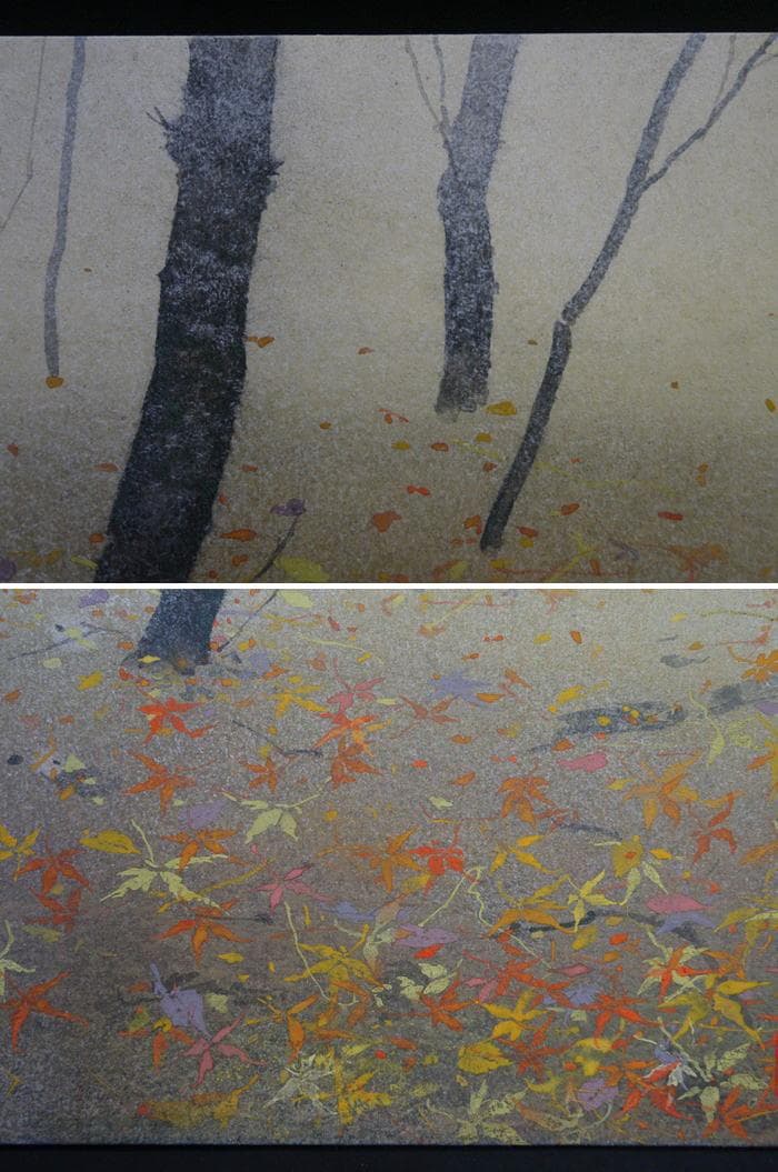 坂元洋介　彩落葉(いろおちば)　F3 日本画　雲肌麻紙ボード　日本美術院院友