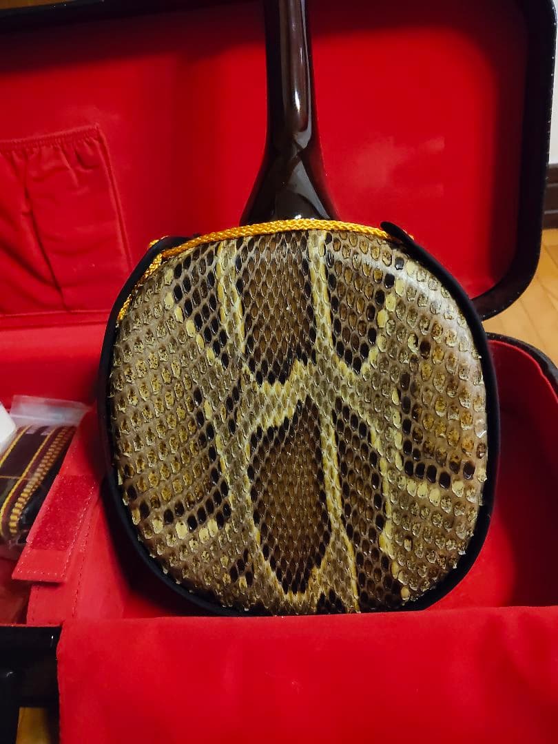 三線本体 ヘビ皮 ケース付き