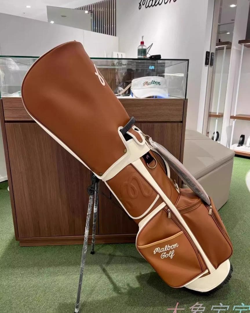 Malbon ゴルフバッグ立式スタンド式 ピンストライプ調 ロゴデザイン即購入可