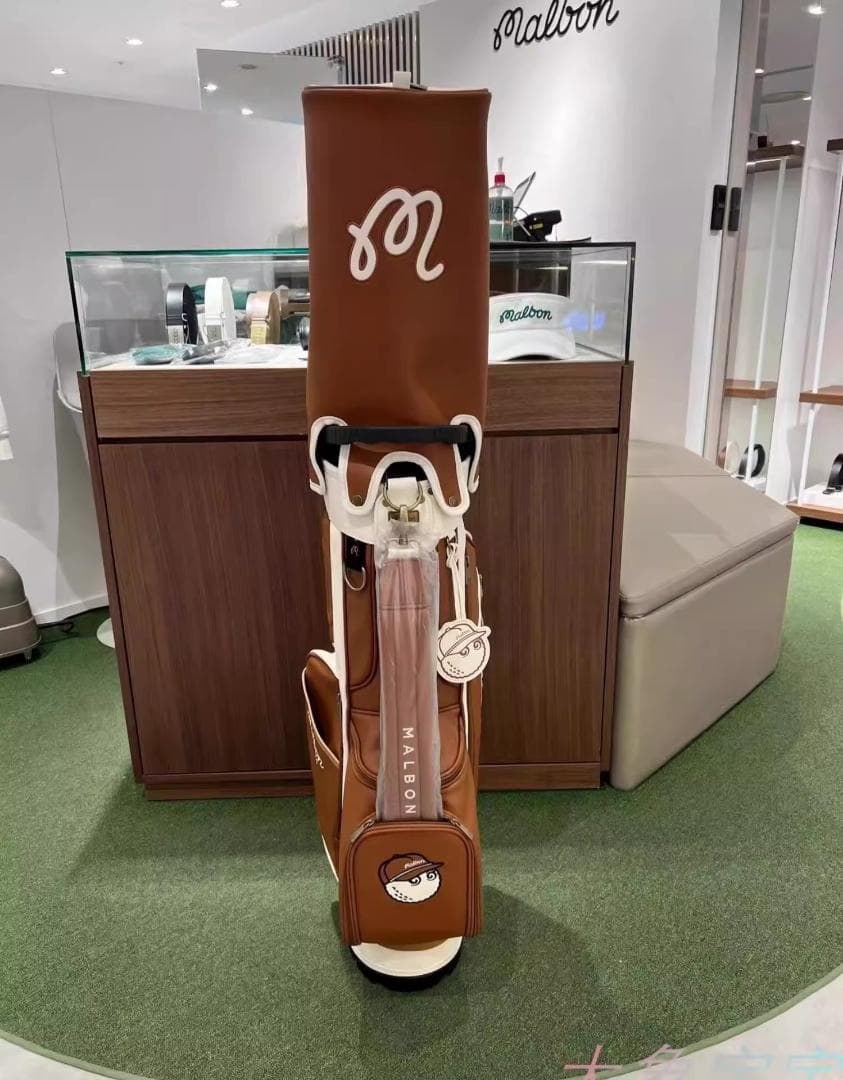 Malbon ゴルフバッグ立式スタンド式 ピンストライプ調 ロゴデザイン即購入可