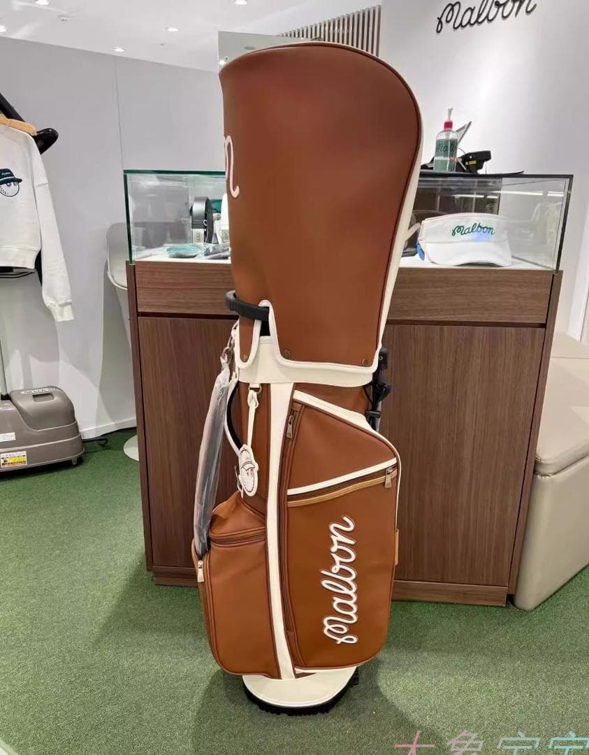 Malbon ゴルフバッグ立式スタンド式 ピンストライプ調 ロゴデザイン即購入可