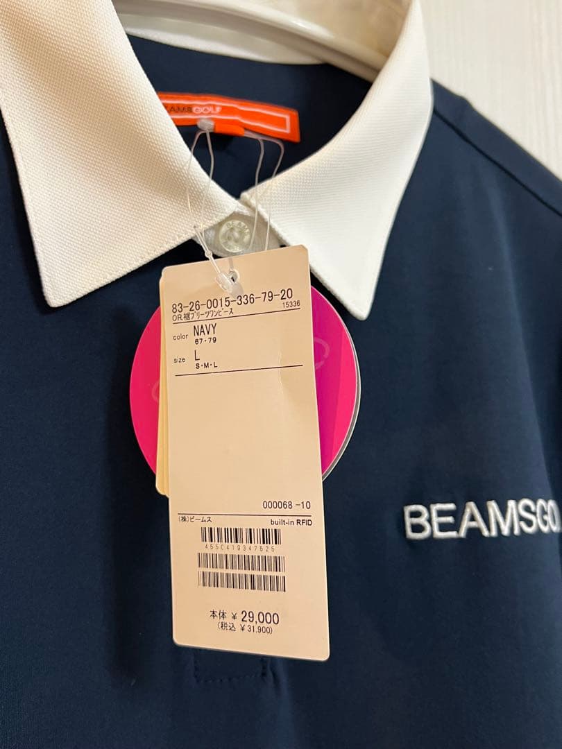 BEAMS GOLF レディース　ネイビー ポロワンピース L