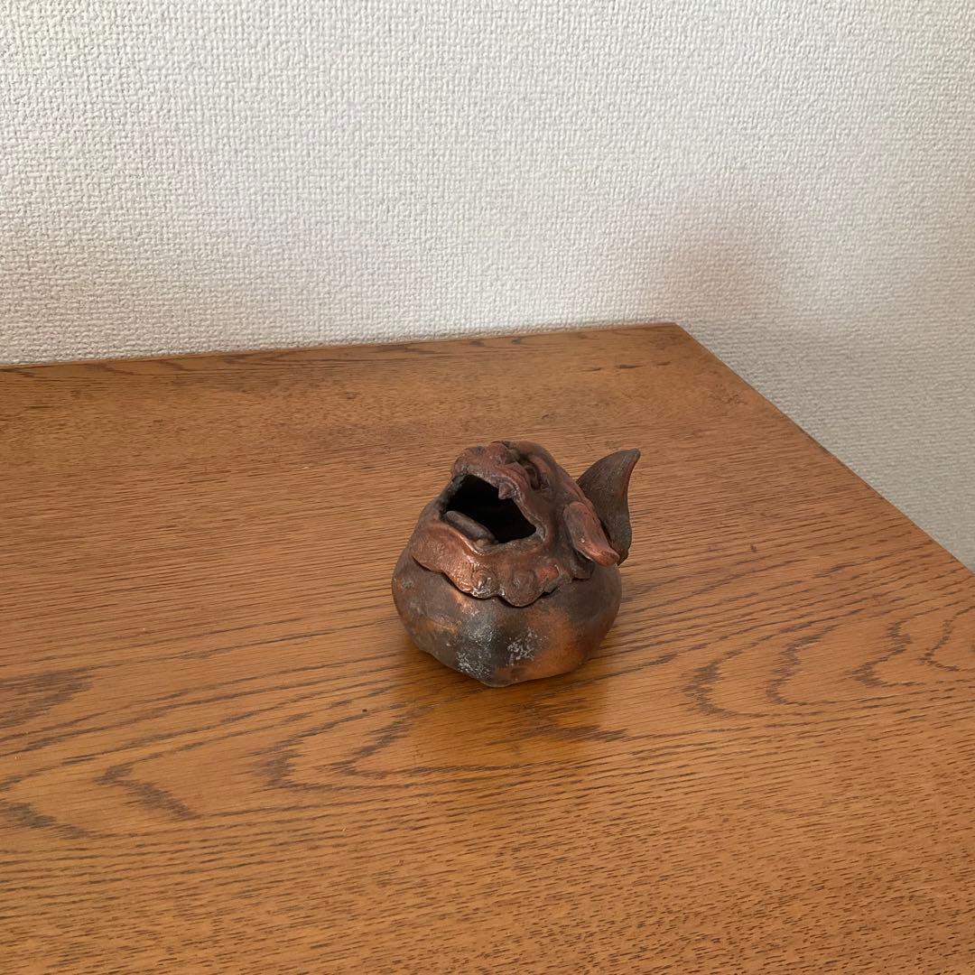 備前焼　獅子香炉　片手にのる香炉