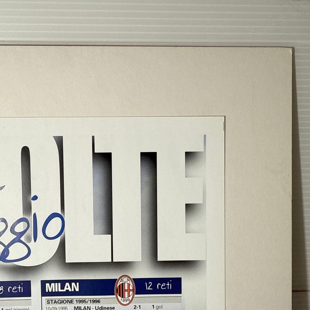 LCG証明書付！ 直筆サイン ロベルト・バッジョ ポスター サッカー 約A3