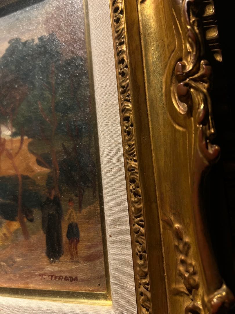 時代物　肉筆油彩画　直筆サインあり