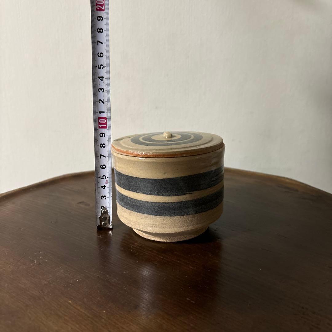 アンティーク輪線文　蓋物　古瀬戸　花器　古道具　骨董　検:白洲正子　秦秀雄　李朝