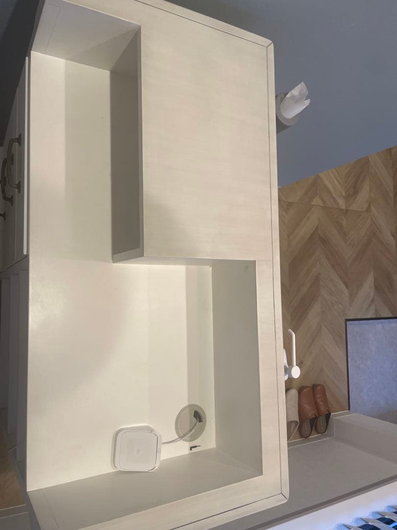 【poteko】サロン受付ホワイト木製クラシック収納家具　店舗用カウンター