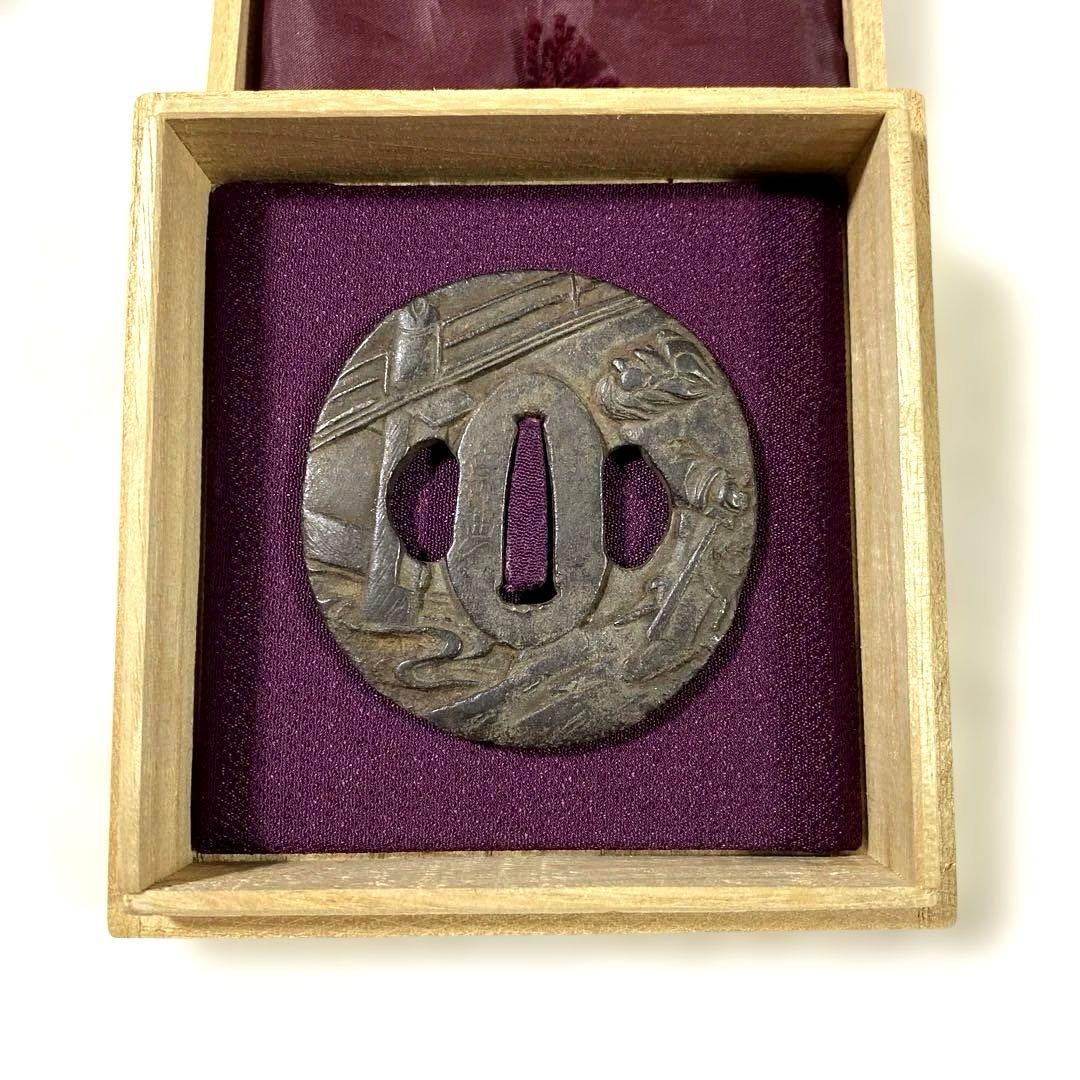 B-78 鍔　在銘　武具　刀装具　日本　骨董品　時代物　美術品　工芸品