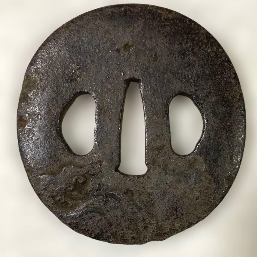 B-78 鍔　在銘　武具　刀装具　日本　骨董品　時代物　美術品　工芸品