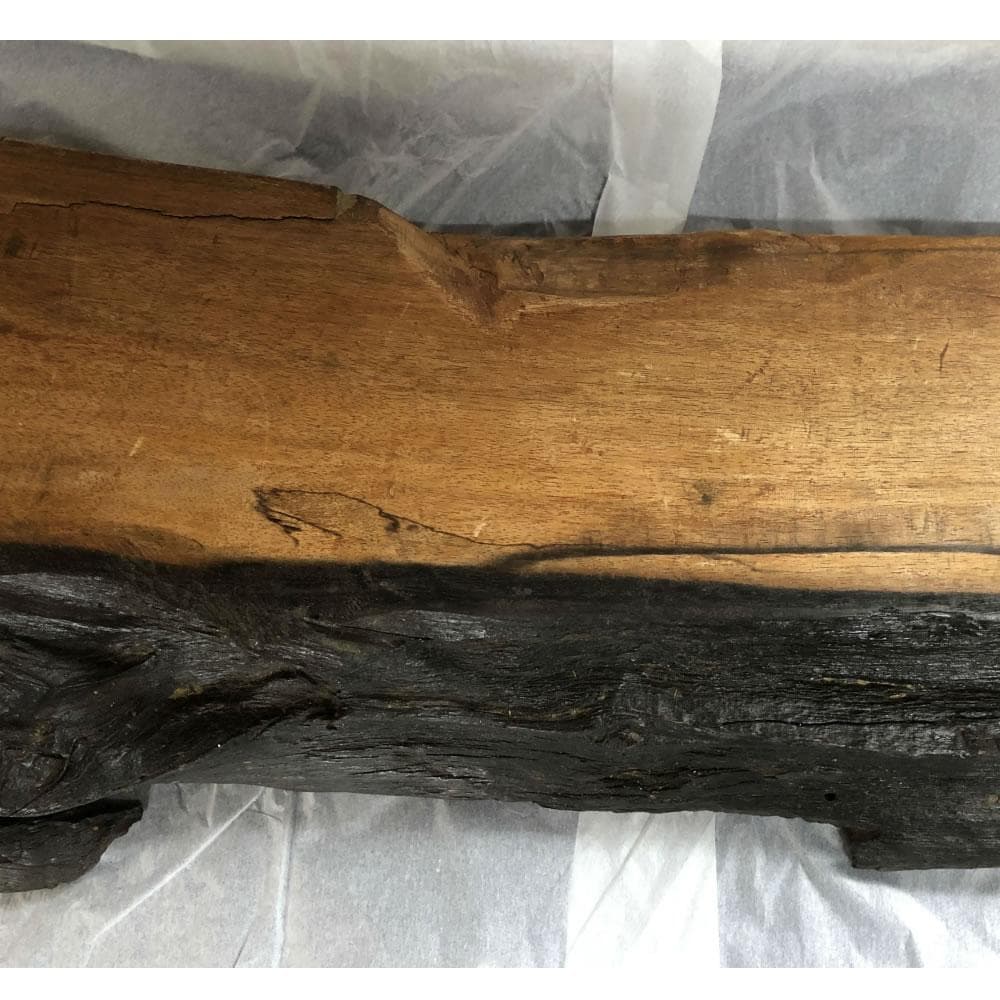 c954 黒柿 古材 板 長さ90cm 厚み8cm クロガキ 敷板 花台 盆栽台