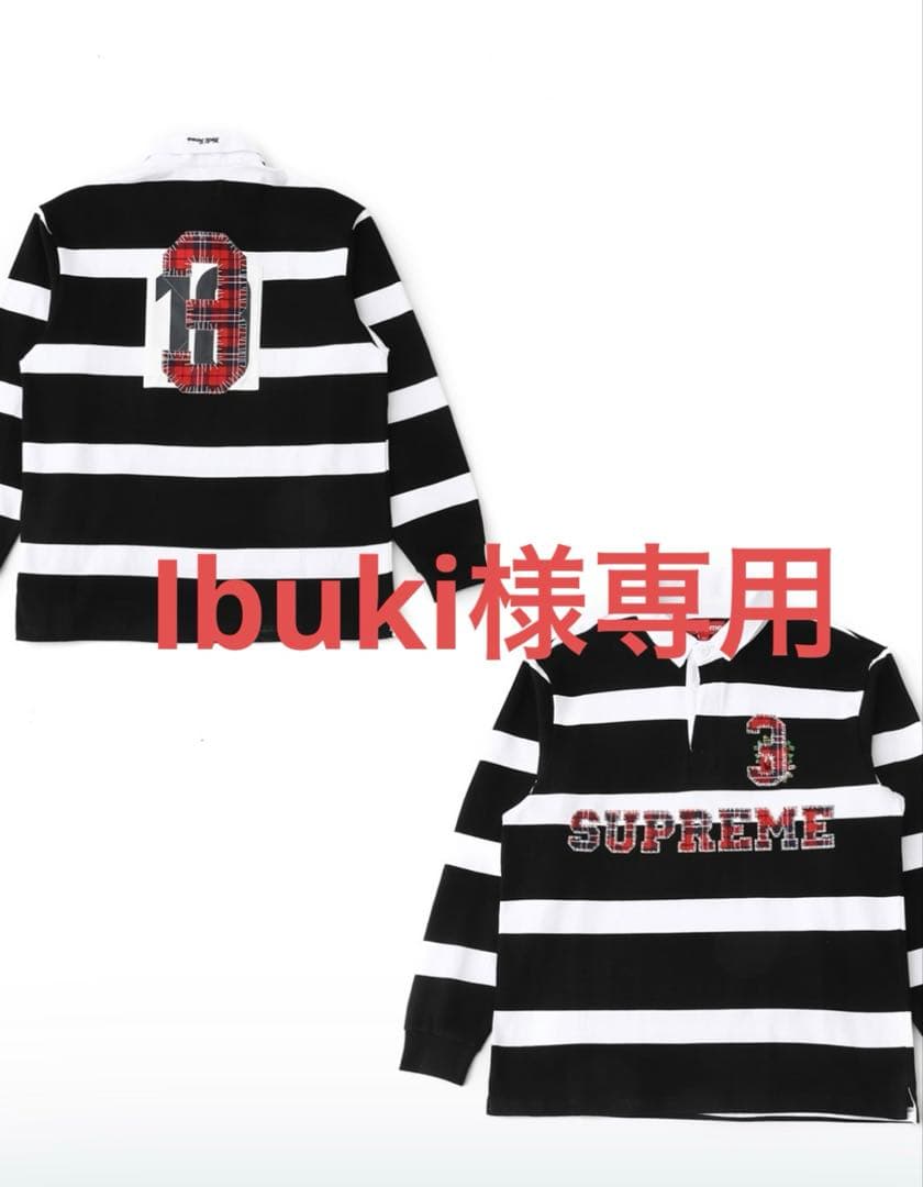 美品Supreme ラガ シャツL黒/白 ストライプ