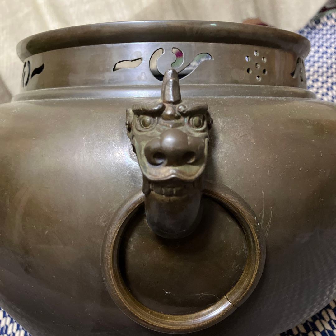 茶道　鬼面風炉　風炉釜