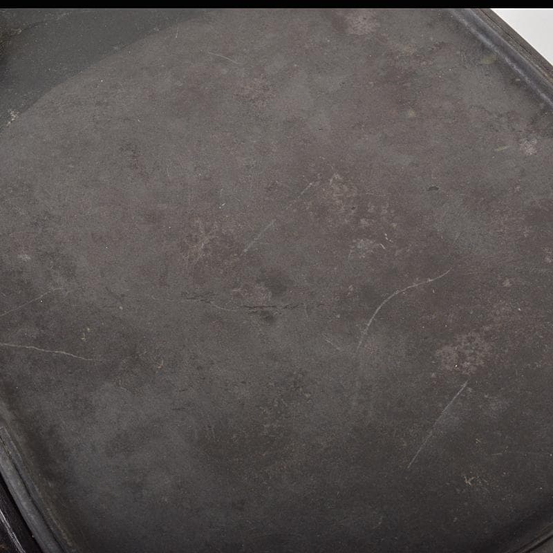 中国　書道具　神獣刻　端渓硯　唐木箱付　V　R7062