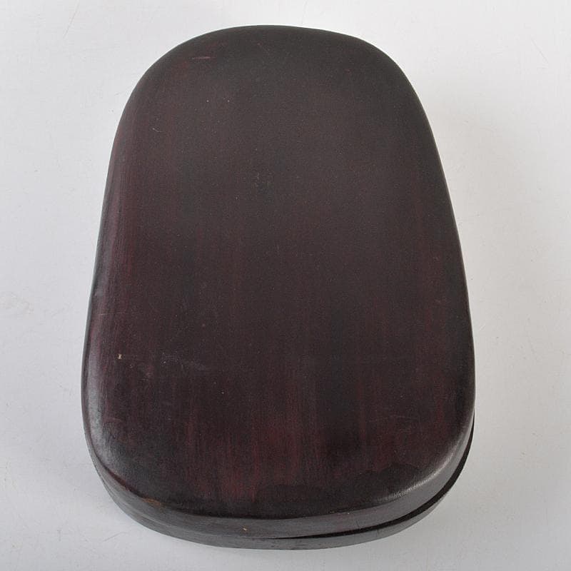 中国　書道具　神獣刻　端渓硯　唐木箱付　V　R7062