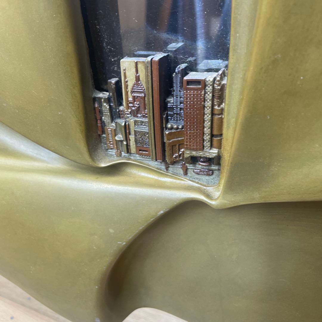 一点物　壁掛けアート　92.5×61cm ダウンタウン　オブジェ　金属ステンレス