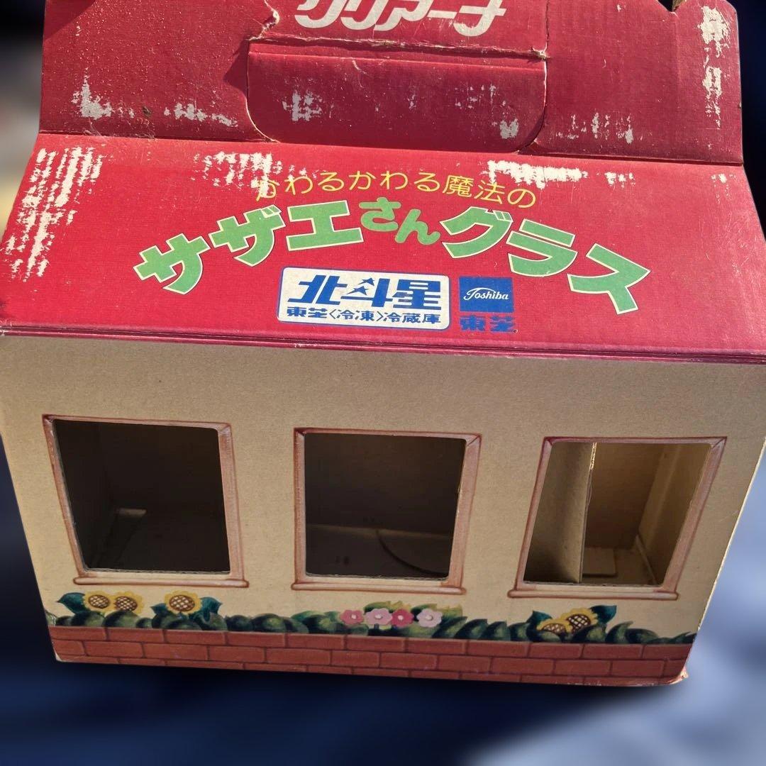 (482)サザエさんキャラクターイラスト付きガラスグラス6個セット