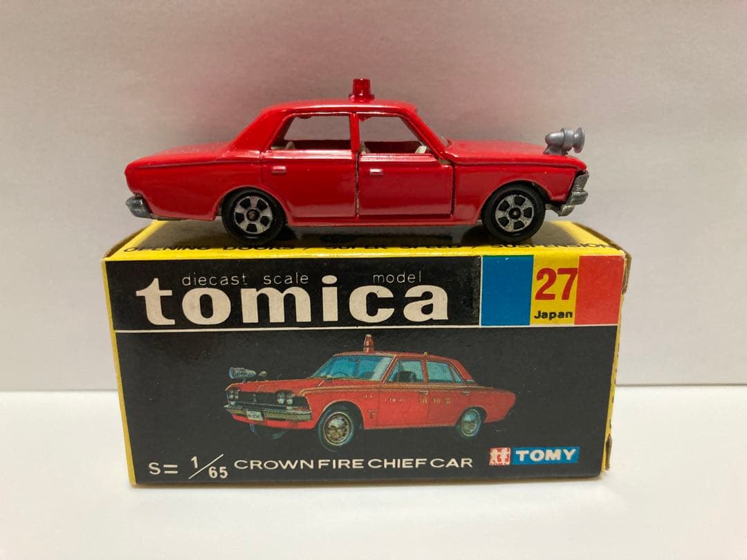 トミカ　クラウン　ファイアチーフカー　1Aホイール　銀サイレン　色指定箱　日本製