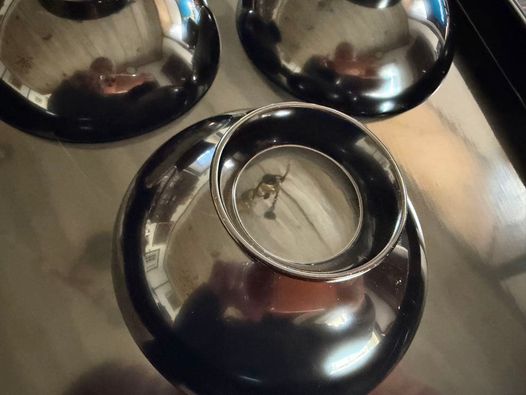 輪島塗（重要無形文化財）高級汁椀　鉄仙図　 3客