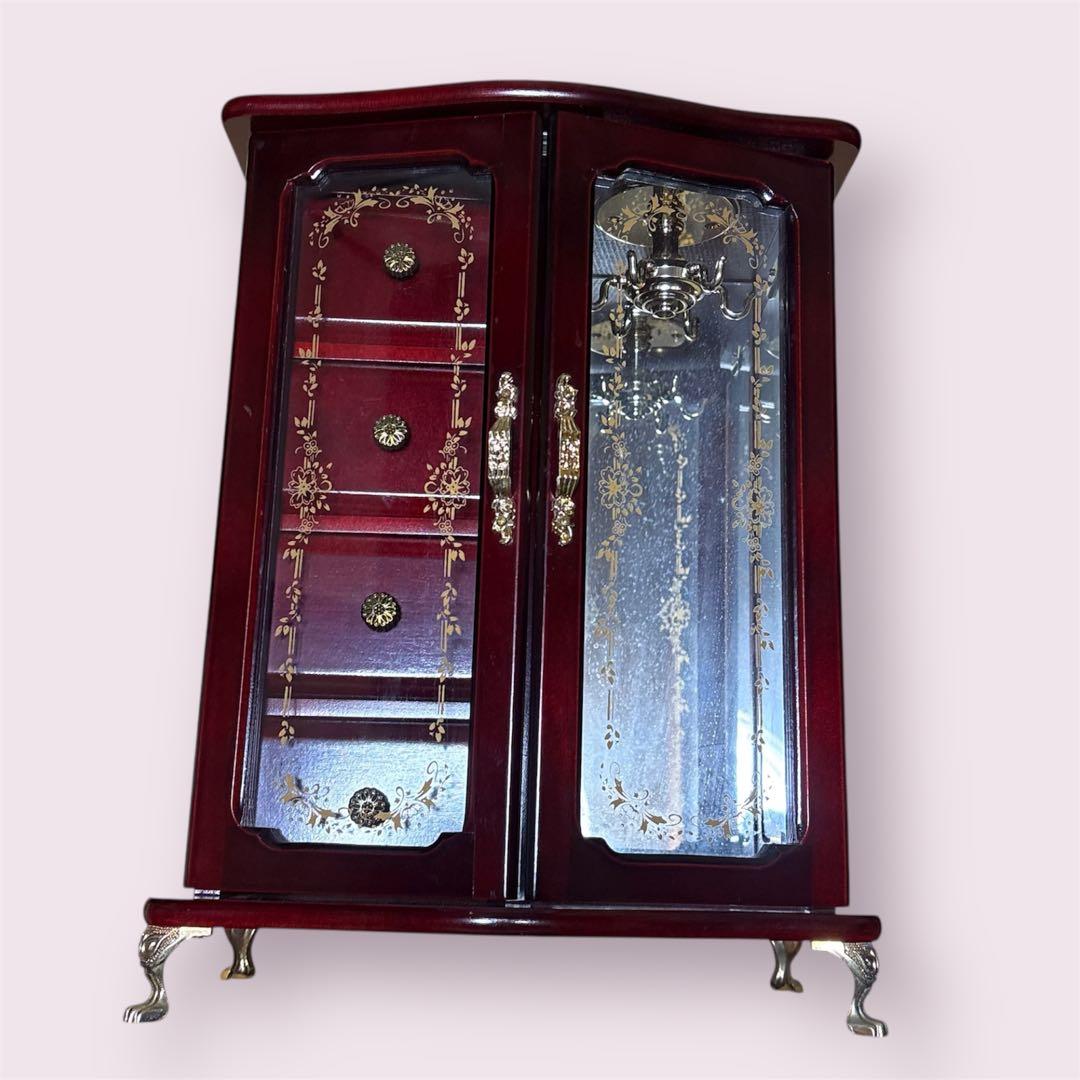 希少 木製オルゴール付きジュエリーボックス日本製・1970〜80年代