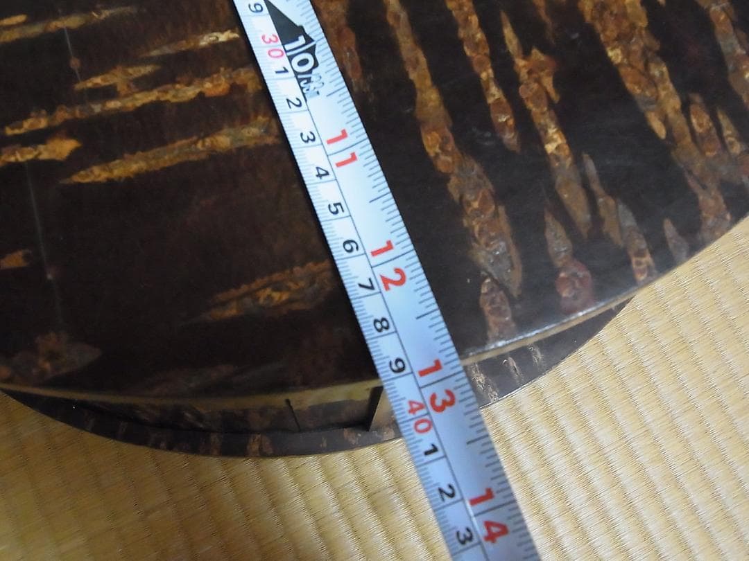 展示品　未使用　樺細工　ポット台　煎茶道具置き　蛇腹戸