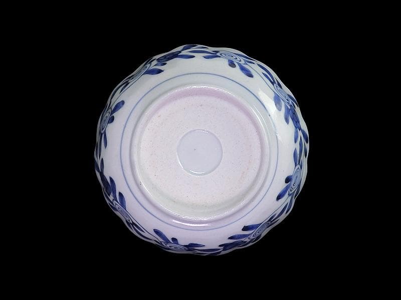 古伊万里　色絵 窓絵　藤に蝶　菊の図　膾皿　５客　C202AS-CWv