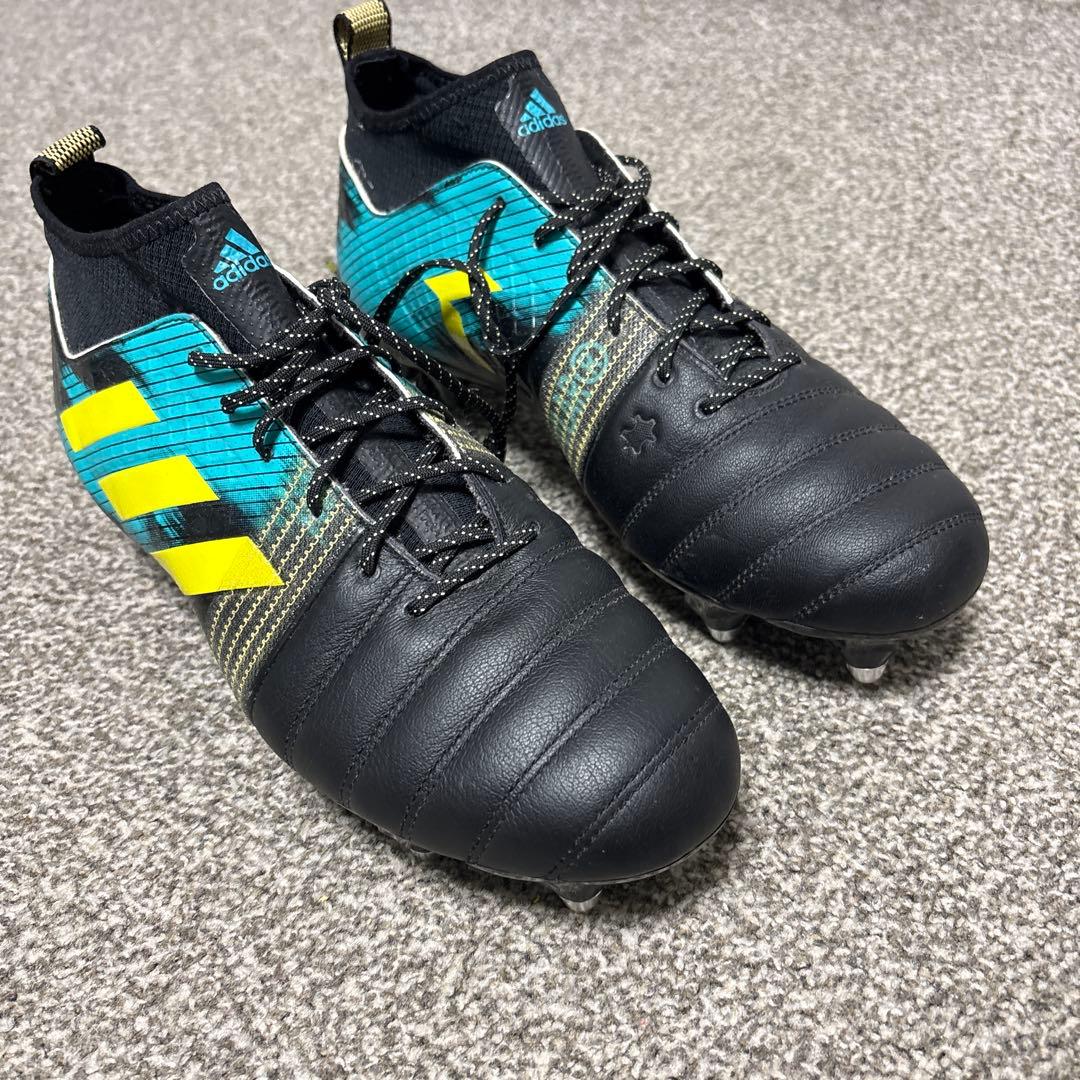 adidas サッカーシューズ スパイク 黒/青/黄